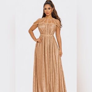 Elegant Tan Evening Gown